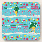 Buddy the Elf Candy Pattern Getränkeuntersetzer (Vorderseite)