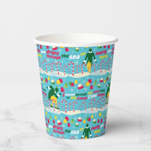 Buddy the Elf Candy Pattern Pappbecher (Rückseite)