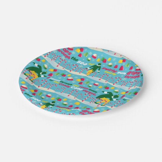 Buddy the Elf Candy Pattern Pappteller (Schrägansicht)