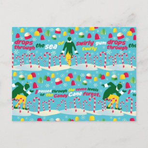 Buddy the Elf Candy Pattern Postkarte