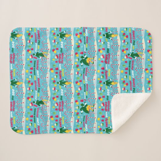 Buddy the Elf Candy Pattern Sherpadecke (Vorderseite (Horizontal))