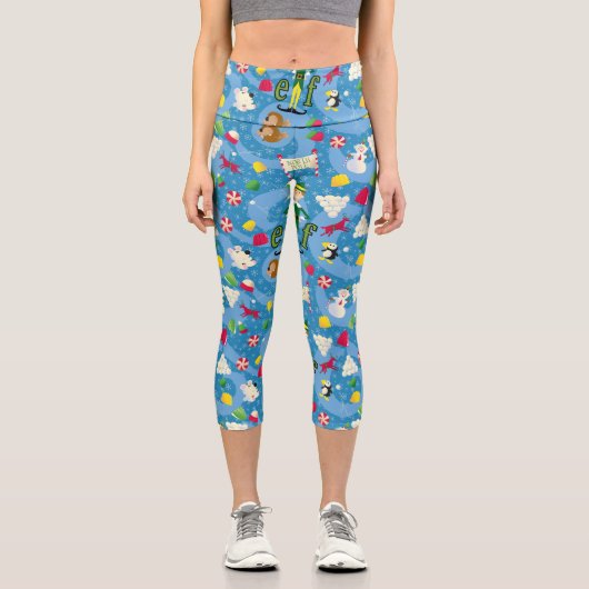 Buddy the Elf Cartoon Pattern Capri Leggings (Vorderseite)