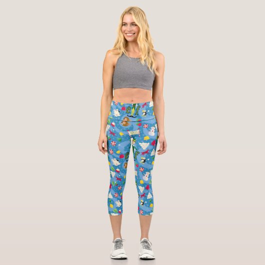 Buddy the Elf Cartoon Pattern Capri Leggings (Vorderseite)