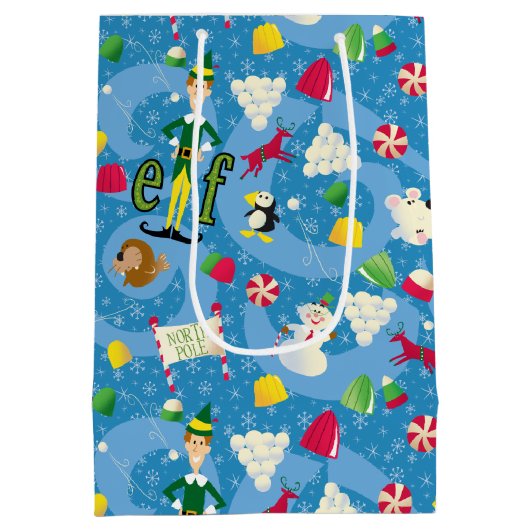 Buddy the Elf Cartoon Pattern Mittlere Geschenktüte (Rückseite)