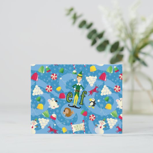 Buddy the Elf Cartoon Pattern Postkarte (Stehend Vorderseite)