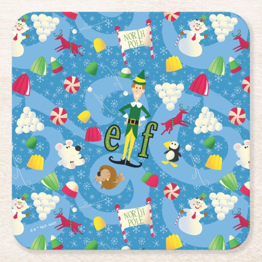 Buddy the Elf Cartoon Pattern Rechteckiger Pappuntersetzer (Vorderseite)