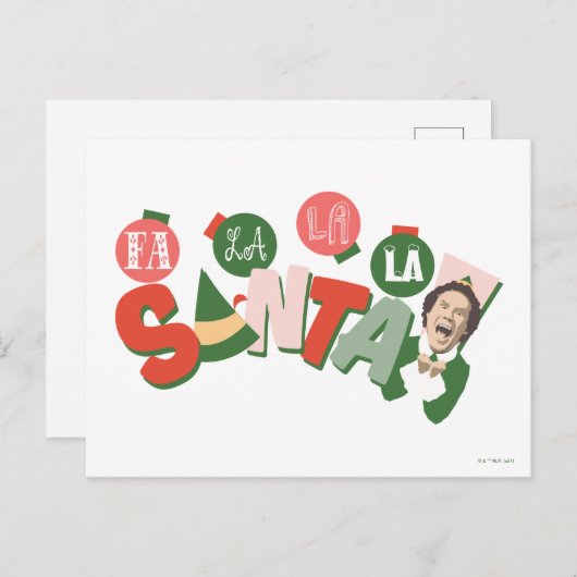 Buddy the Elf | Fa La La La Santa Postkarte (Vorne/Hinten)