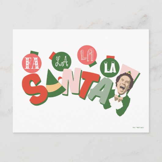 Buddy the Elf | Fa La La La Santa Postkarte (Vorderseite)