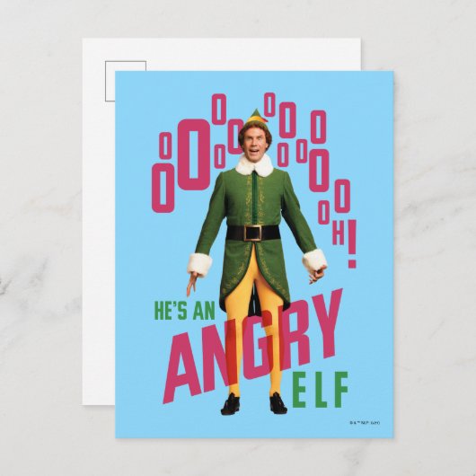 Buddy the Elf | He's an Angry Elf Postkarte (Vorne/Hinten)