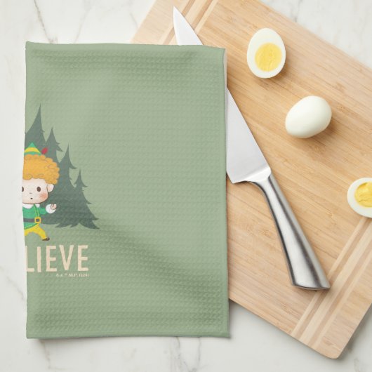 Buddy the Elf Ich glaube Geschirrtuch (Viertel Falte)