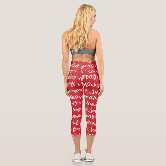 Buddy the Elf | Lächeln ist mein Lieblingsmuster Capri Leggings (Rückseite)