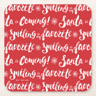 Buddy the Elf   Lächeln ist mein Lieblingsmuster Rechteckiger Pappuntersetzer