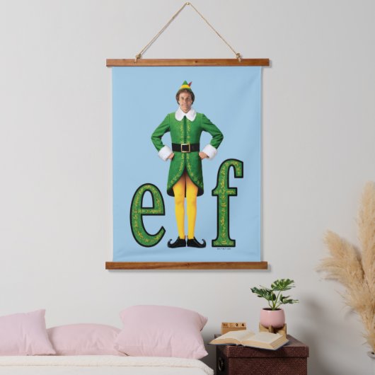 Buddy the Elf Movie Logo Wandteppich Mit Holzrahmen (Schlafzimmer)
