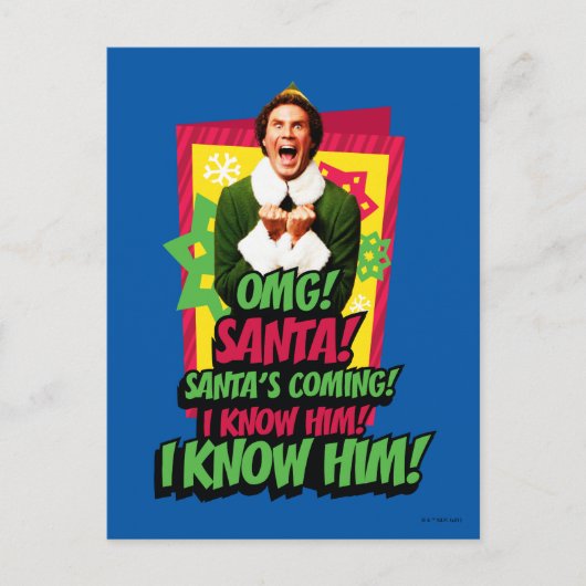 Buddy the Elf | OMG! Santa! Postkarte (Vorderseite)