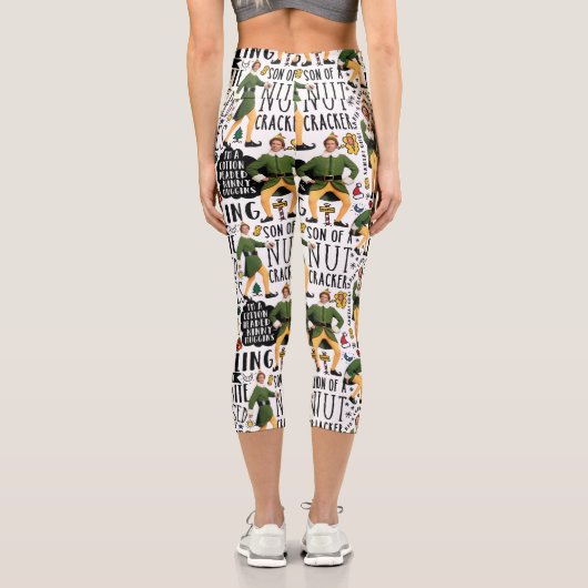 Buddy The Elf Quote Pattern Capri Leggings (Rückseite)