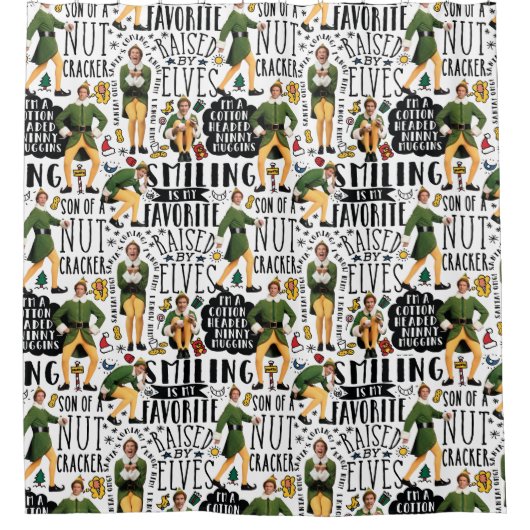 Buddy The Elf Quote Pattern Duschvorhang (Vorderseite)