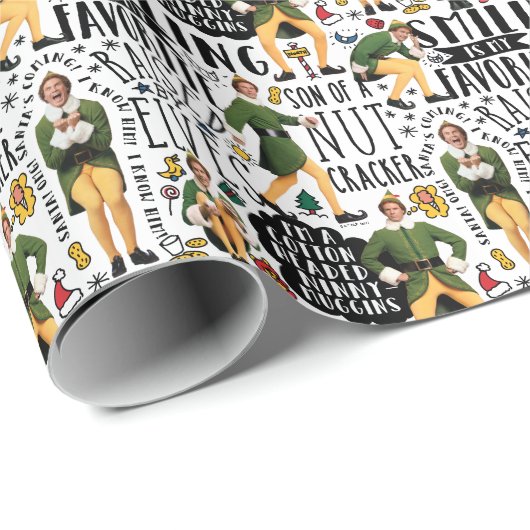 Buddy The Elf Quote Pattern Geschenkpapier (Rolleneckpunkt)