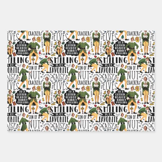 Buddy The Elf Quote Pattern Geschenkpapier Set (Vorderseite 2)