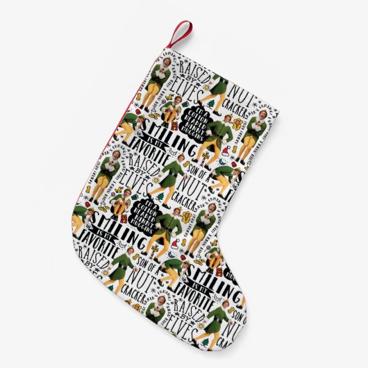 Buddy The Elf Quote Pattern Kleiner Weihnachtsstrumpf (Vorderansicht (hängend))