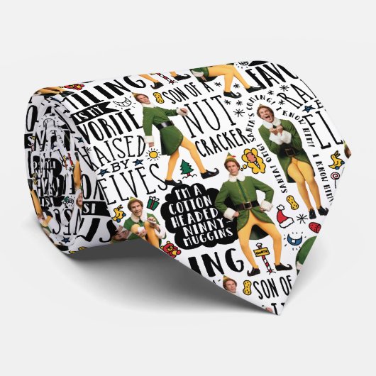 Buddy The Elf Quote Pattern Krawatte (Gerollt)