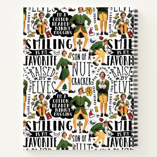 Buddy The Elf Quote Pattern Notizblock (Rückseite)