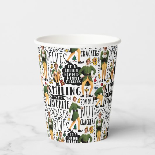 Buddy The Elf Quote Pattern Pappbecher (Rückseite)