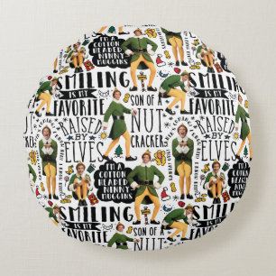 Buddy The Elf Quote Pattern Rundes Kissen