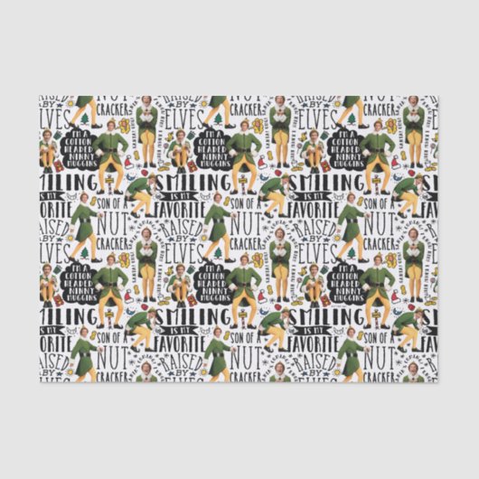 Buddy The Elf Quote Pattern Seidenpapier (Vorderseite)