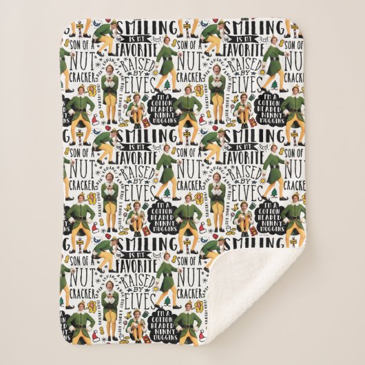 Buddy The Elf Quote Pattern Sherpadecke (Vorderseite)
