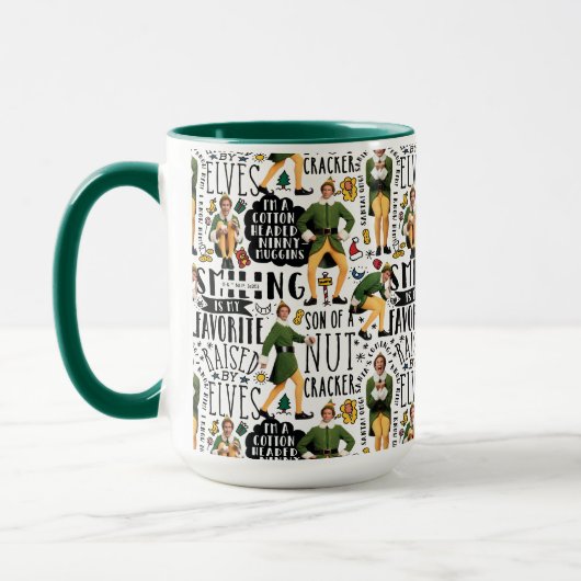 Buddy The Elf Quote Pattern Tasse (Links)