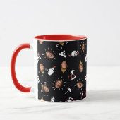 Buddy the Elf Schwarz-Doodle-Muster Tasse (Links)
