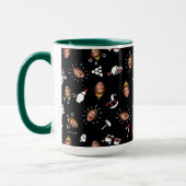 Buddy the Elf schwarzes Doodle-Muster Tasse (Links)