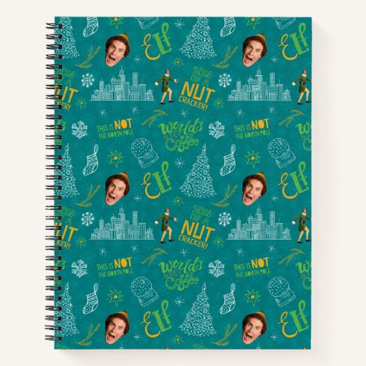 Buddy the Elf Teal Quote Pattern Notizblock (Vorderseite)