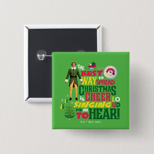 Buddy the Elf | Weihnachts-Cheer Grafik-Zitat Button (Vorne & Hinten)
