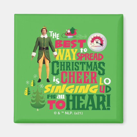 Buddy the Elf | Weihnachts-Cheer Grafik-Zitat Magnet (Vorne)