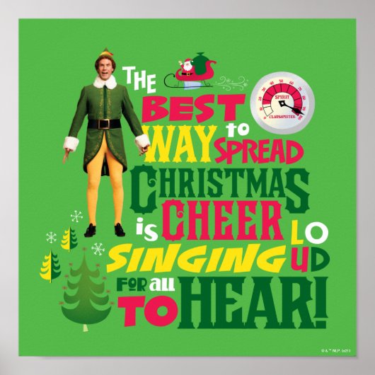 Buddy the Elf | Weihnachts-Cheer Grafik-Zitat Poster (Vorne)