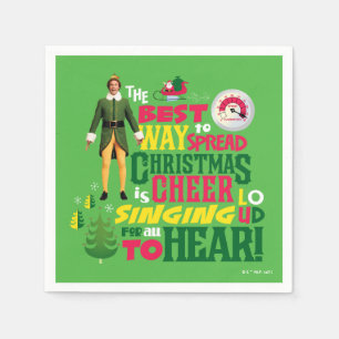 Buddy the Elf Weihnachts-Cheer Grafik-Zitat Serviette
