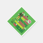 Buddy the Elf | Weihnachts-Cheer Grafik-Zitat Serviette (Ecke)