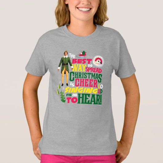 Buddy the Elf | Weihnachts-Cheer Grafik-Zitat T-Shirt (Vorderseite)
