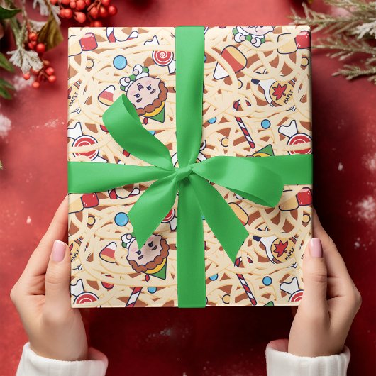 Buddy the Elf | Weihnachts-Chef-Muster Geschenkpapier Set