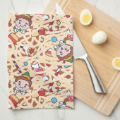 Buddy the Elf | Weihnachts-Chef-Muster Geschirrtuch (Viertel Falte)