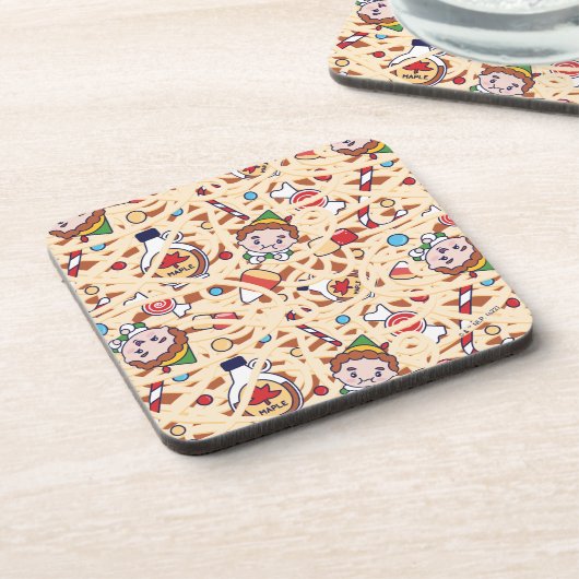 Buddy the Elf | Weihnachts-Chef-Muster Getränkeuntersetzer (Linke Seite)