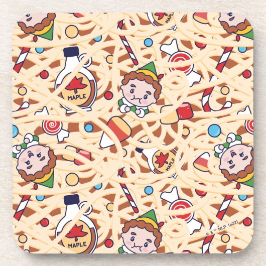 Buddy the Elf | Weihnachts-Chef-Muster Getränkeuntersetzer (Vorderseite)