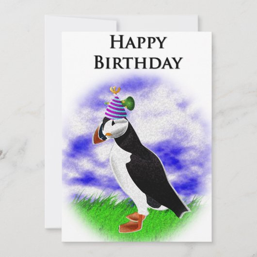 Buddy's Puffin Birthday Card Karte (Vorderseite)
