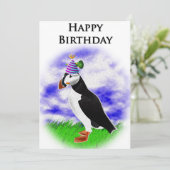 Buddy's Puffin Birthday Card Karte (Stehend Vorderseite)