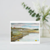 Bude Cornwall Küstenlandschaftskunst Postkarte (Stehend Vorderseite)