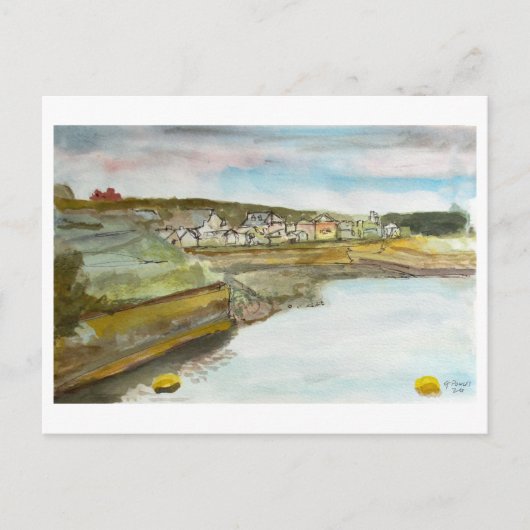 Bude Cornwall Küstenlandschaftskunst Postkarte (Vorderseite)