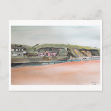 Bude Cornwall Landschaft – Aquarell-Küstenkunst