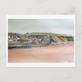Bude Cornwall Landschaft – Aquarell-Küstenkunst Postkarte