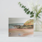 Bude, Cornwall, Strand, Suffolk, Küstenkunst Postkarte (Stehend Vorderseite)